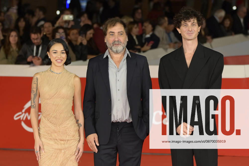 Maria Esposito (l), Stefano Mordini (c) and Daniele Rienzo (r) attend the red carpet of film Melania Rea at the 2026 Rome Film Fest, held at the Auditorium Parco della Musica. Rome Italy - ZUMAs197 20261019_aaa_s197_419
