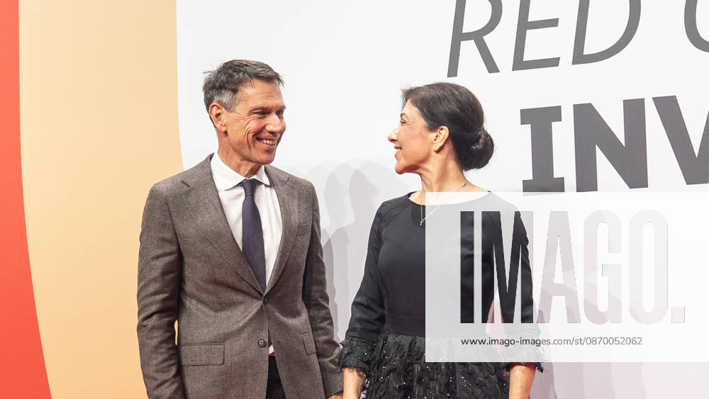 Katherina Reiche, Federal Minister for Economic Affairs and Energy, with RenÃ Obermann at the Invest in Germany Summit 2026 Red Carpet for Investments event at Kraftwerk Berlin, Berlin, Germany; Kraftwerk Berlin event venue