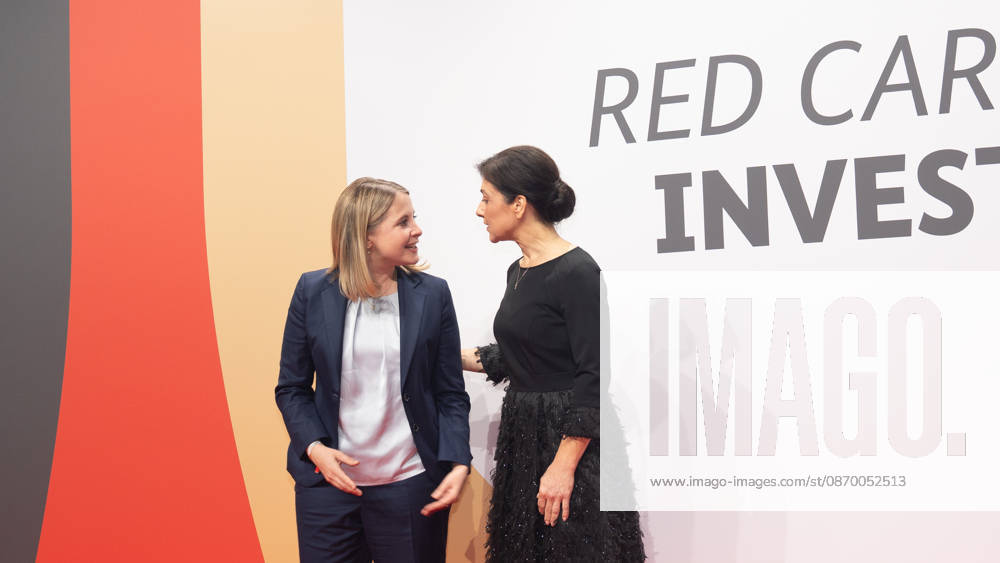 Federal Minister of Construction Verena Hubertz (SPD) with Katherina Reiche, Federal Minister for Economic Affairs and Energy (CDU), from left: Invest in Germany Summit 2026 Red Carpet for Investments Event Location: Kraftwerk Berlin, Berlin, Germany; Kraftwerk Event Location