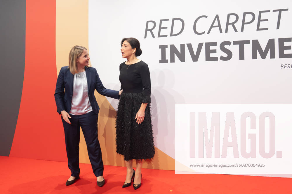 Federal Minister of Construction Verena Hubertz (SPD) with Katherina Reiche, Federal Minister for Economic Affairs and Energy (CDU), from left: Invest in Germany Summit 2026 Red Carpet for Investments Event Location: Kraftwerk Berlin, Berlin, Germany; Kraftwerk Event Location