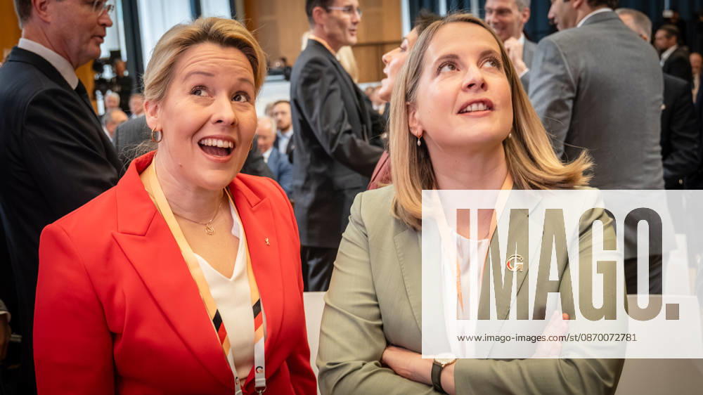Franziska Giffey and Verena Hubertz (from left) at the Invest in Germany Summit 2026 at the ESMT European School of Management and Technology in Berlin, Berlin, Germany; ESMT Berlin