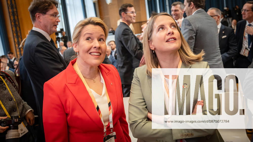 Franziska Giffey and Verena Hubertz (from left) at the Invest in Germany Summit 2026 at the ESMT European School of Management and Technology in Berlin, Berlin, Germany; ESMT Berlin
