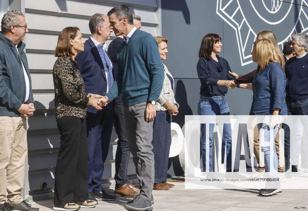 Sánchez Visits Oliva, Valencia, to Assess the Damage Caused by Storm Adam. Prime Minister Pedro Sánchez greets the mayor of Oliva, Yolanda Pastor Bolo, during a visit to the Forward Command Post set up in response to Storm Adam on October 20, 2026, in Oliva, Valencia, Valencian Community, Spain. The storm caused by Storm Adam has resulted in three deaths in the Valencian Community: a man, approximately 64 years old, at a campground in Oliva, Valencia; a 79-year-old woman with limited mobility found dead in her home, also in Oliva, and another woman who lost her life this past Sunday after going into the sea in the Valencian town of Sagunt. October 20, 2026. Oliva, Valencia, Valencian Community. Oliva, Valencia, Valencian Community, Spain