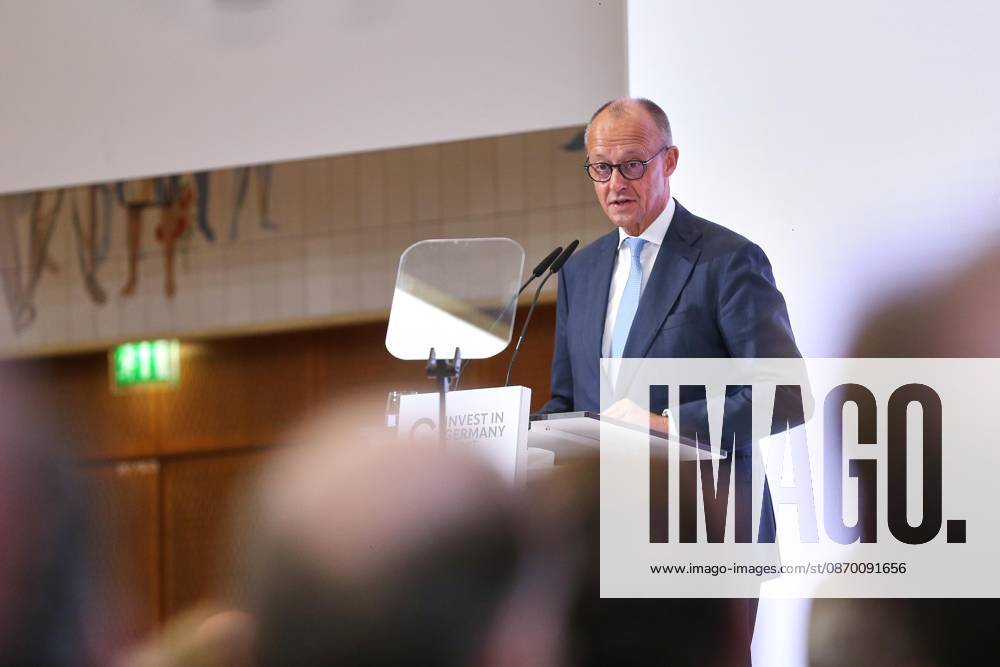 Berlin, Germany, October 20, 2026: ESMT Invest in Germany Summit—Chancellor Friedrich Merz of the CDU delivers a speech