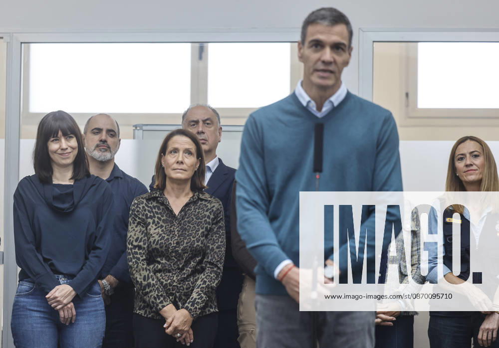 Sánchez Visits Oliva, Valencia, to Assess the Damage Caused by Storm Adam. Prime Minister Pedro Sánchez speaks to the media during a visit to the Forward Command Post set up in response to Storm Adam on October 20, 2026, in Oliva, Valencia, Valencian Community, Spain. The storm caused by Storm Adam has resulted in three deaths in the Valencian Community: a man, approximately 64 years old, at a campground in Oliva, Valencia; a 79-year-old woman with limited mobility found dead in her home, also in Oliva, and another woman who lost her life this past Sunday after going into the sea in the Valencian town of Sagunt, October 20, 2026, Oliva, Valencia, Valencian Community, Oliva, Valencia, Valencian Community, Spain