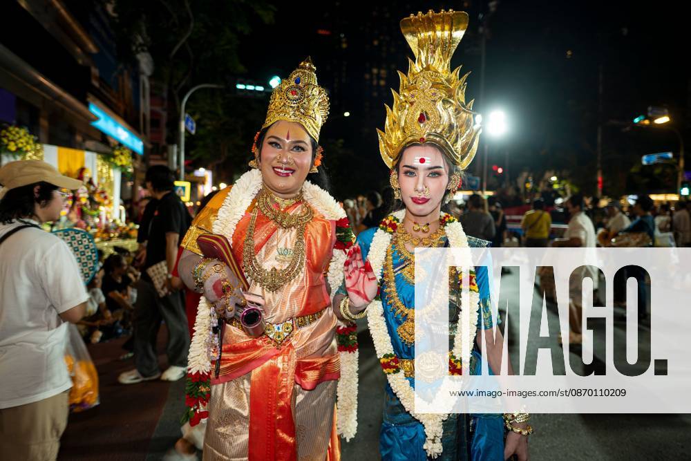 Navaratri 2026 Celebrations Highlight Bangkoks Hindu Heritage BANGKOK, THAILAND - OCTOBER 20, 2026: marked Navaratri 2026 with religious ceremonies and traditional worship at Sri Maha Mariamman Temple, commonly known as Wat Khaek, on Silom Road. Held from October 10 to 22, the annual festival brought Hindu devotees together to honour Goddess Durga and celebrate the triumph of good over evil. The programme included daily prayers, offerings and sacred rituals, reflecting the religious significance of Navaratri within Thailands Hindu community. The main event took place on October 20, when the annual Vijaya Dasami procession departed from the temple at 7:30 p.m. The procession commemorated Goddess Durgas victory over the demon Mahish