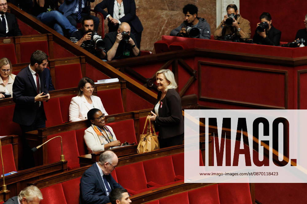 Marine Le Pen (RN) during a question and answer session with the government at the National Assembly in Paris, on October 20, 2026. - ZUMAs287 20261020_zip_s287_038