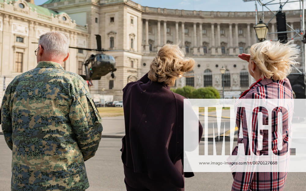 Press conference on the Austrian Armed Forces’ information and demonstration event on National Day 2026. The photo shows Vienna Military Commander Brigadier Christian Habersatter, a journalist and television host, ORF Radio Director and Interim Director General Ingrid Thurnher, and OeVP Federal