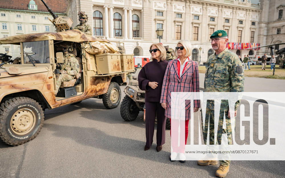 Press Conference on the Austrian Armed Forces’ Information and Demonstration Event on National Day 2026. The photo shows journalist, television host, ORF radio director, and interim Director General Ingrid Thurnher, OeVP Federal Minister of Defense Klaudia Tanner, and Vienna Military Commander Brigadier Christian Habersatter; Vienna, Heldenplatz, Vi