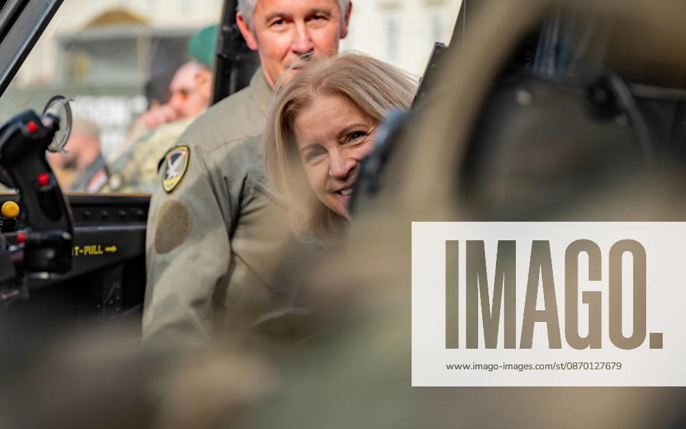 Press Conference on the Austrian Armed Forces’ Information and Demonstration Event on National Day 2026. The photo shows journalist, television host, ORF Radio Director and Interim Director General Ingrid Thurnher in the S70 Black Hawk in Vienna, at Heldenplatz, Vienna, Austria
