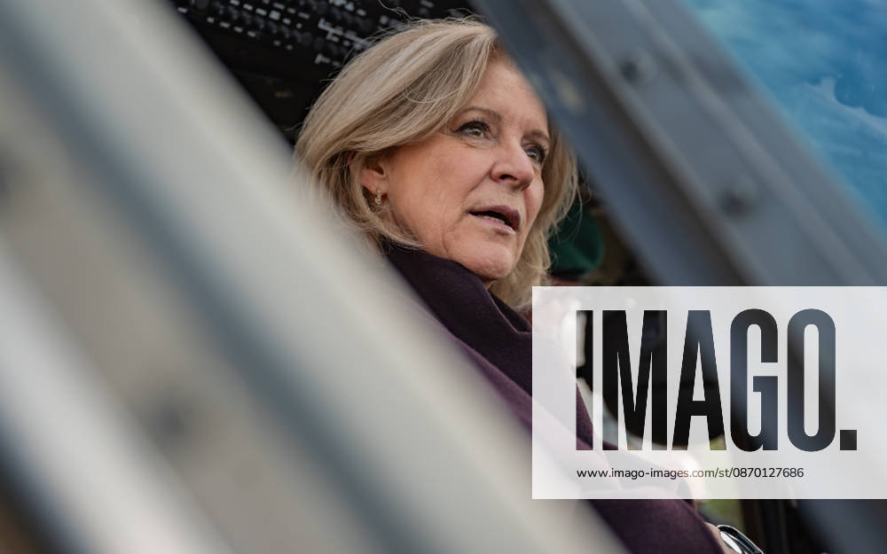 Press Conference on the Austrian Armed Forces’ Information and Demonstration Event on National Day 2026. The photo shows journalist, television host, ORF Radio Director and Interim Director General Ingrid Thurnher in the S70 Black Hawk in Vienna, at Heldenplatz, Vienna, Austria