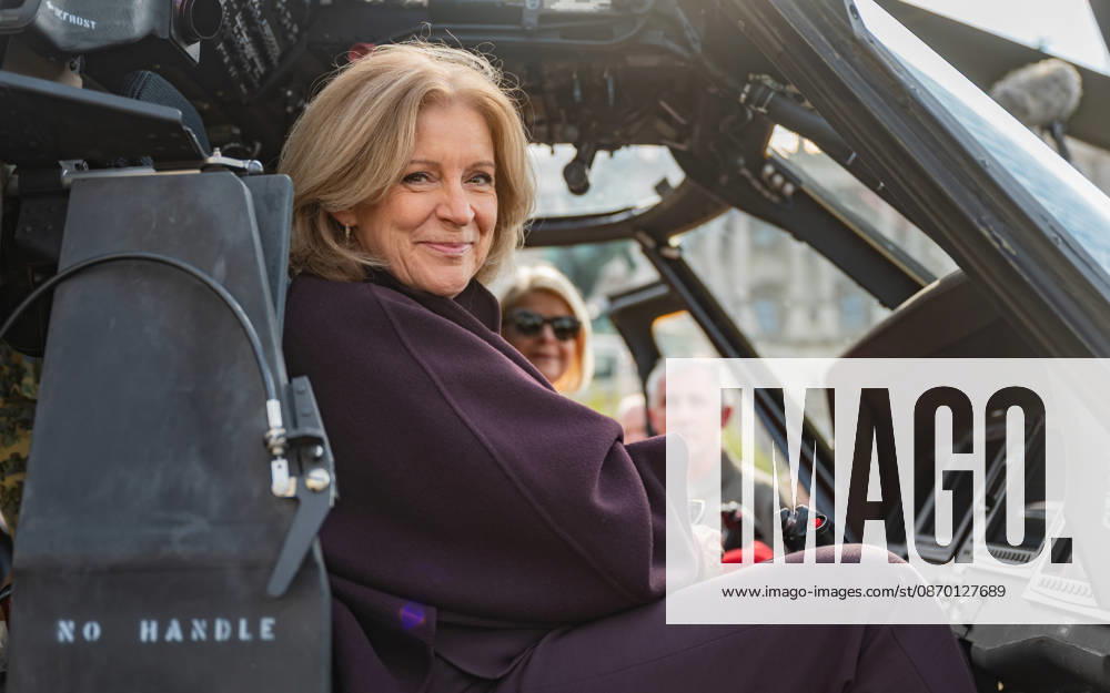 Press Conference on the Austrian Armed Forces’ Information and Demonstration Event on National Day 2026. The photo shows journalist, television host, ORF Radio Director and Interim Director General Ingrid Thurnher in the S70 Black Hawk in Vienna, at Heldenplatz, Vienna, Austria