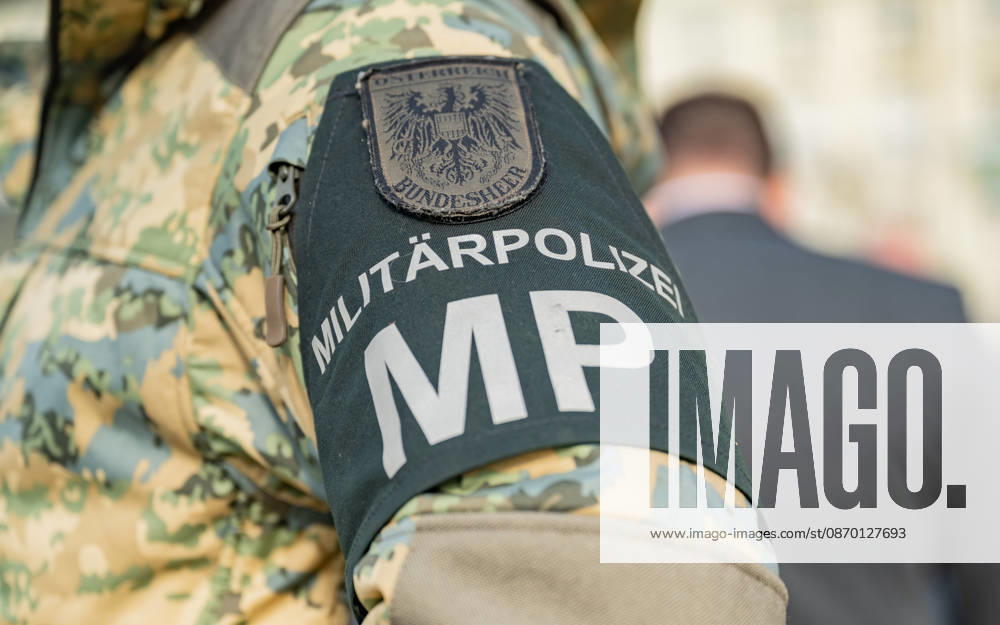 Press Conference on the Austrian Armed Forces Information and Demonstration Event on National Day 2026. Image shows a symbolic depiction of the Military Police in Vienna, Heldenplatz, Vienna, Austria
