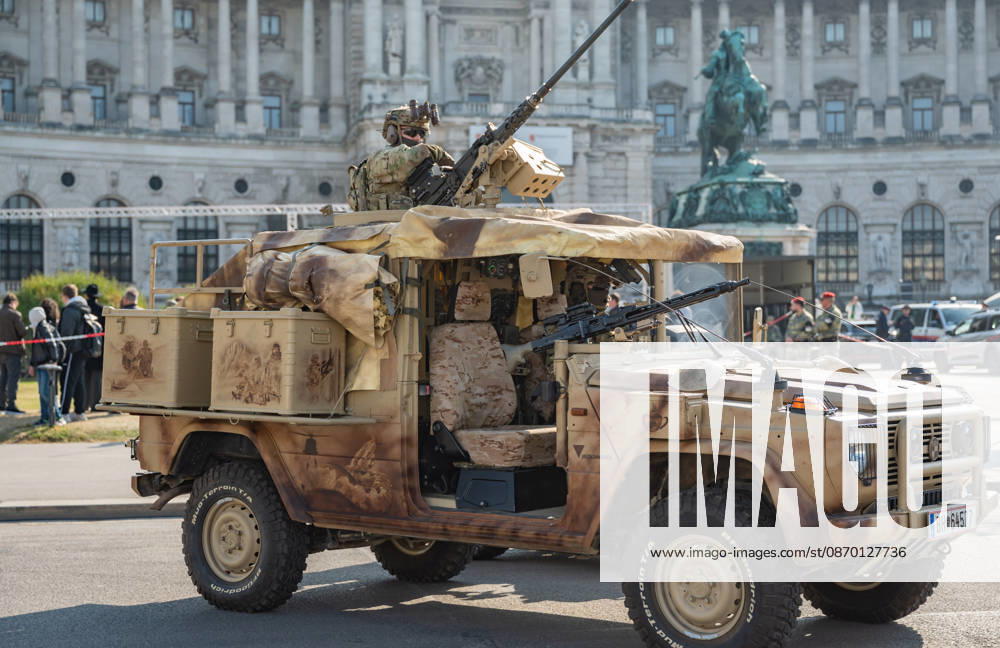 Press release regarding the Austrian Armed Forces information and demonstration event on National Day 2026. Image shows subject: symbolic image of the military in Vienna, Heldenplatz, Vienna, Austria