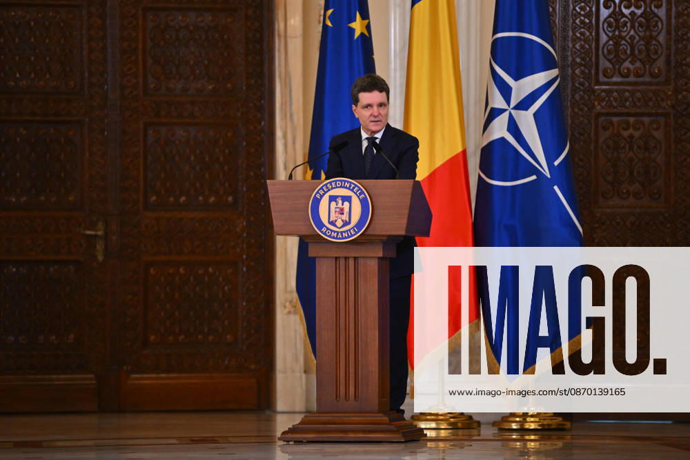 Romania s Parliament approves new Niculescu government BUCHAREST, ROMANIA - OCTOBER 20: Romanian President NIcusor Dan gives a speech at the Presidential Palace, in Bucharest, Romania, 20 October 2026. Alex Nicodim Anadolu Bucharest Romania. Editorial use only. Please get in touch for any other usage.