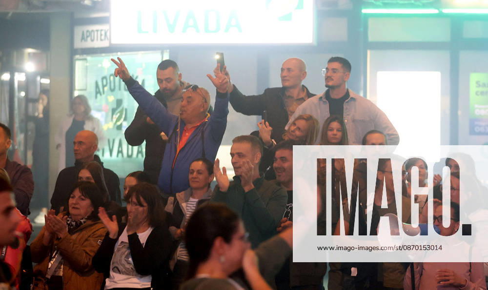 Indjija(Serbia) Politics Life Pre election campaign, student list nr.3 students winning. People support students during their walk from Novi Sad to Belgrade.