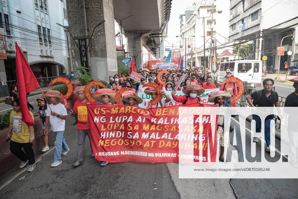 Hundreds of youth activists, rights advocates, and agrarian reform advocates marched with farmers, indigenous people, and workers as they celebrate Peasants Day. Quezon City Philippines - ZUMAy102 20261021_zip_y102_005