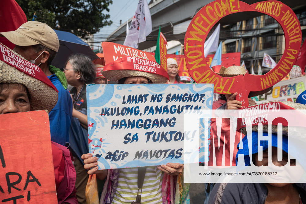 Hundreds of youth activists, rights advocates, and agrarian reform advocates marched with farmers, indigenous people, and workers as they celebrate Peasants Day. Quezon City Philippines - ZUMAy102 20261021_zip_y102_018