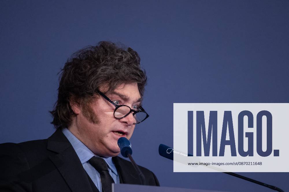 Javier Milei, President of the Argentine Republic attends an informative breakfast organized by Nueva EconomoÂ­a FoÂ³rum in Madrid. Madrid Spain - ZUMAs197 20261021_aaa_s197_005