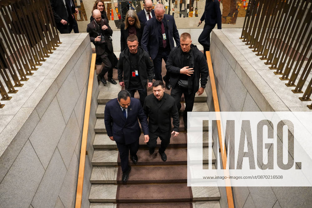The President of Ukraine visits Norway, Oslo, October 21, 2026. Ukrainian President Volodymyr Zelenskyy visits the Storting, the Norwegian Parliament, where he meets with Storting Speaker Masud Gharahkhani and the parliamentary leaders. Photo: Ole Berg Rusten, NTB POOL, Oslo, Norway. Y2wYR tEVyY EDITORIGINAL USE ONLY Ref BNC POLY2wYR tEVyY jpg