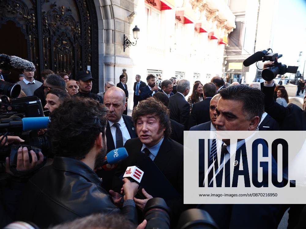 MADRID, SPAIN - October 21: The President of Argentina, Javier Milei, participates at the Real Casino Gran Circulo in the Nueva Economia Forum breakfast, part of Forum Europa. Madrid Spain - ZUMAh199 20261021_zip_h199_030