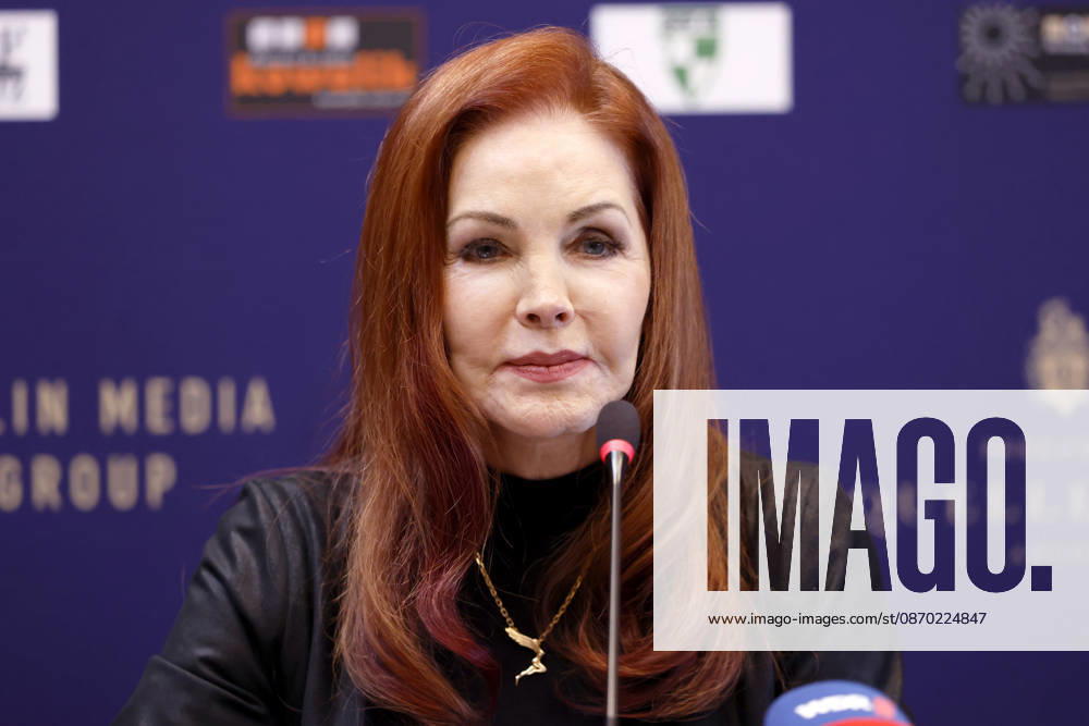 Actress Priscilla Presley, widow of the late iconic singer Elvis Presley, at a press conference for the MALIN MEDIA GROUP event An Evening with Priscilla Presley in Baesweiler, Baesweiler, October 20, 2026, North Rhine-Westphalia, Germany
