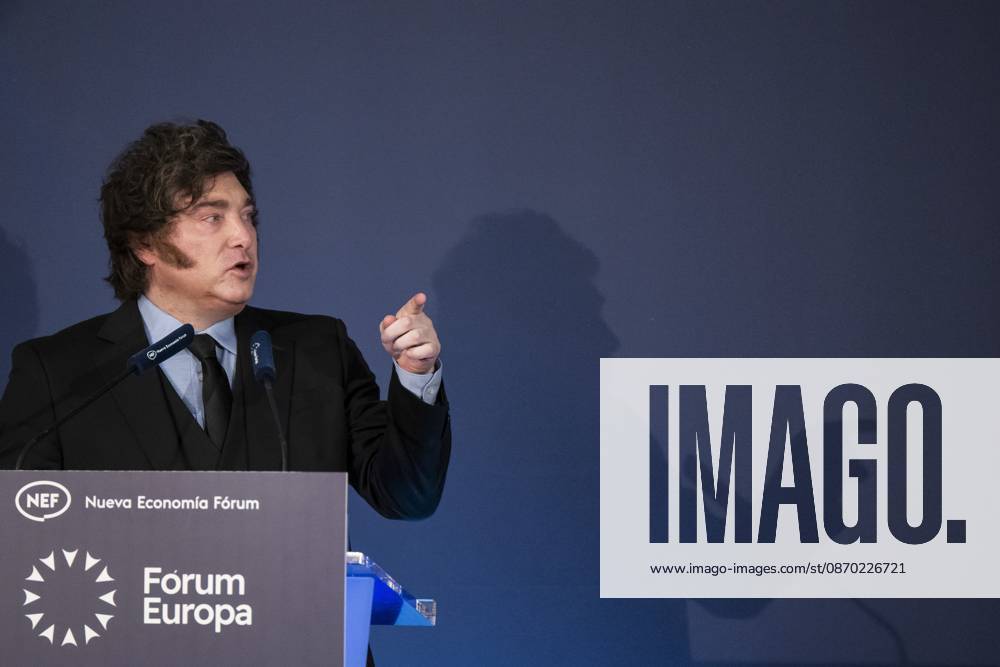 Javier Milei, President of the Argentine Republic attends an informative breakfast organized by Nueva Economia Forum in Real Casino in Madrid Madrid Spain - ZUMAs197 20261021_aaa_s197_017
