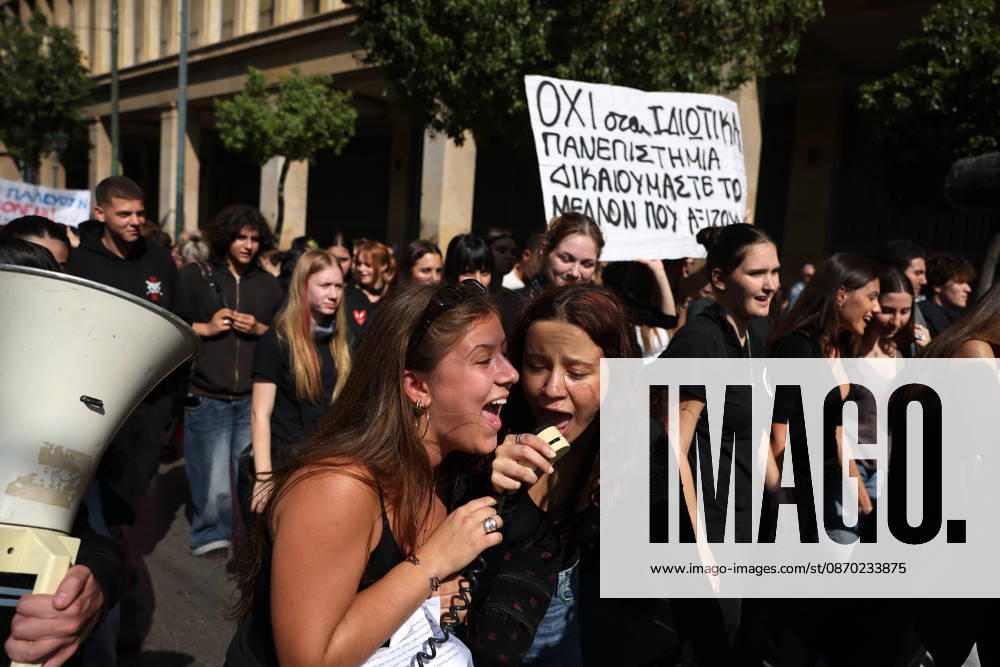Students, teachers stage demonstration in Athens, Greece ATHENS, GREECE - OCTOBER 21: Students and teachers take part in a demonstration against the rising cost of living and demanding better working conditions and increased funding for public education in Athens, Greece, on October 21, 2026. Costas Baltas Anadolu Athens Greece. Editorial use only. Please get in touch for any other usage.