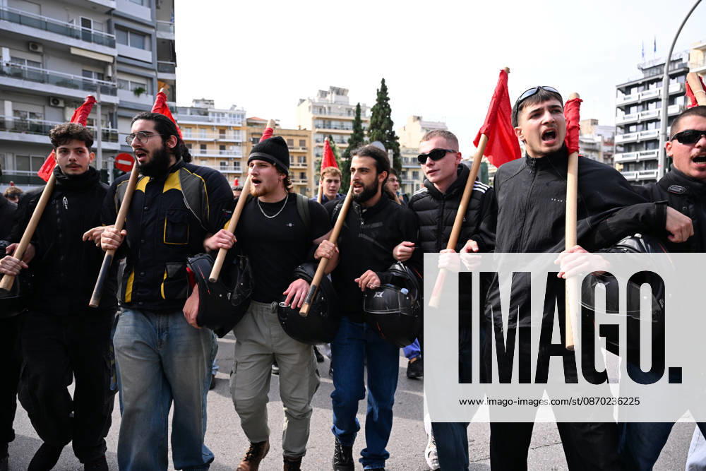 Students protest in Greece, calling for better education and government action to ease the burden of rising living costs. Thessaloniki Greece - ZUMAp191 20261021_zap_p191_009