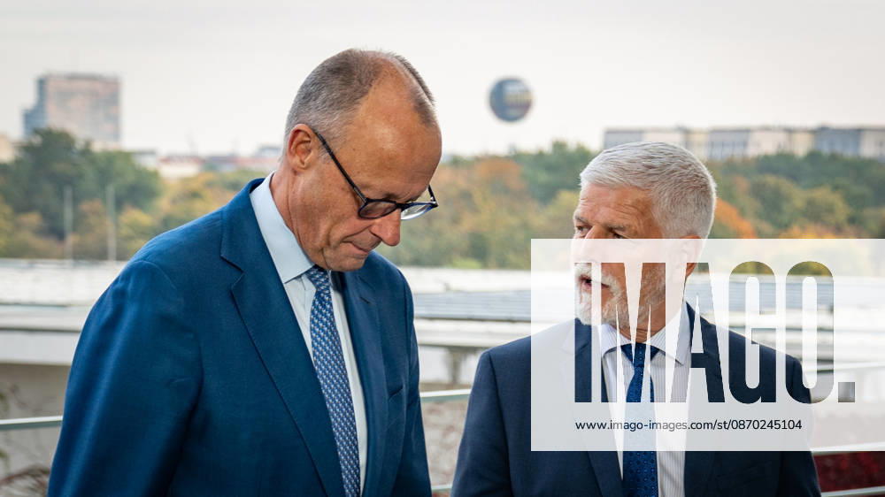 Chancellor Friedrich Merz welcomes Petr Pavel, President of the Czech Republic, to the Federal Chancellery; Czech President at the Federal Chancellery, Berlin, Germany; Berlin, Berlin, Germany; Federal Chancellery