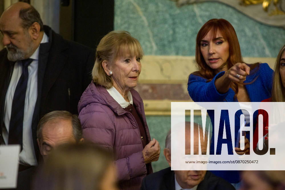 Javier Milei, President of Argentina visits Madrid - 21 Oct 2026 Esperanza Aguirre, former president of the Community of Madrid, arriving at the venue where Argentine President Javier Milei (not in view) is set to appear a breakfast briefing hosted by the New Economy Forum in Madrid. Madrid Spain