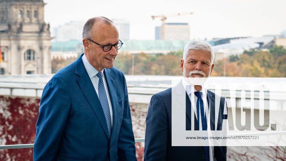 Chancellor Friedrich Merz welcomes Petr Pavel, President of the Czech Republic, to the Federal Chancellery; Czech President at the Federal Chancellery, Berlin, Germany; Berlin, Berlin, Germany; Federal Chancellery