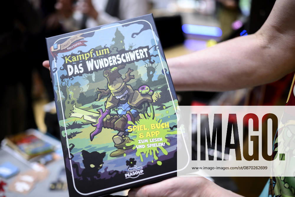 The game *Battle for the Magic Sword* by Peasoup, a 3-in-1 game—gamebook, board game, and interactive app all in one—featured in the New Products Showcase on October 21, 2026, at the SPIEL Essen trade fair from October 22–25, 2026, in Essen, Germany, at the Grugahalle