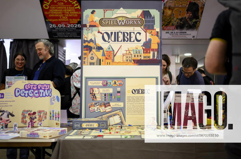 Game: Quebec by SpielWorxx, New Releases Showcase, on October 21, 2026; SPIEL Essen trade show from October 22–25, 2026, in Essen, Germany, at the Grugahalle