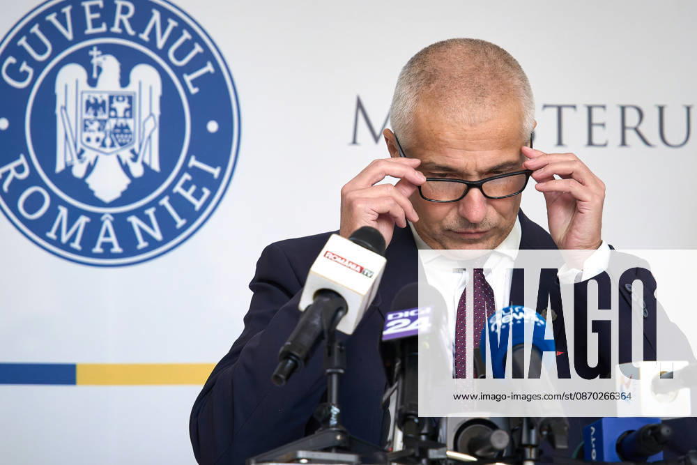 Radu Marinescu, Romanian Minister of Justice, Press Conference Bucharest, Romania. 21st Oct, 2026: Radu Marinescu, Minister of Justice, holds a press conference at the ministry s headquarters. Bucharest Romania