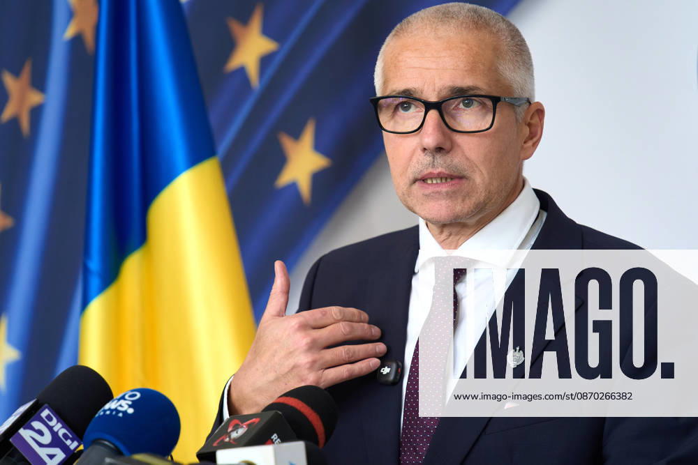 Radu Marinescu, Romanian Minister of Justice, Press Conference Bucharest, Romania. 21st Oct, 2026: Radu Marinescu, Minister of Justice, holds a press conference at the ministry s headquarters. Bucharest Romania