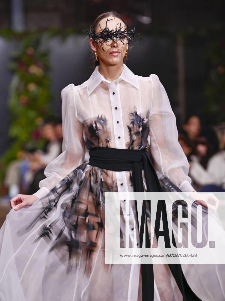A model walks the runway during the Asna s Senorito Ortega fashion show, as part of Atelier Couture, held at the Fabrica de Tapices in Madrid, Spain. Madrid Spain - ZUMAc312 20261021_zsp_c312_022