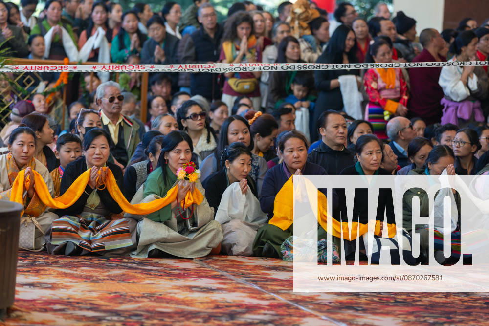 Exiled Tibetans during a Long Life Prayer offered to Tibetan Spiritual leader the Dalai Lama by TIPA, Norbulingka Institute and Nepal Tibetan Lhamo Association at Tsuglakhang Temple, Mcleodganj, Dharamshala on Wednesday. Dharamshala India - ZUMAb235 20261021_zip_b235_006