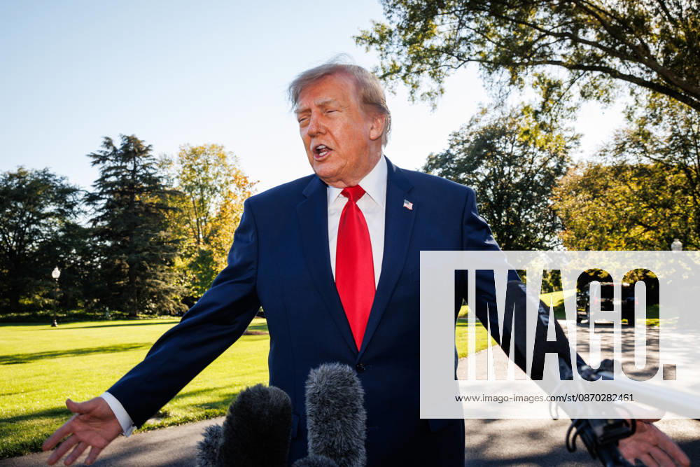 #2 President Donald Trump speaks with reporters before departing from the South Lawn of the White House on October 21, 2026 in Washington, D.C. Trump is heading to Pendleton, South Carolina where he will be speaking at a midterm campaign rally for Republican Senator Darline Graham, sister of the late Senator Lindsey Graham. WASP20261021527 SamuelxCorum