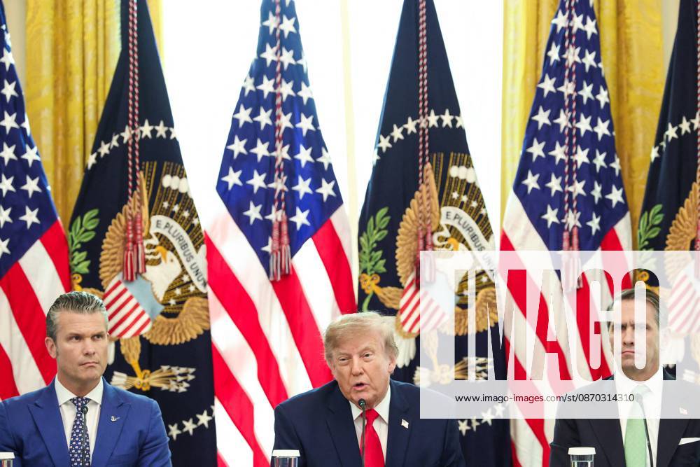 DC: Trump Roundtable on Cybercrime Against Seniors United States President Donald J Trump makes remarks as he hosts a Roundtable on Protecting American Families and Seniors from Cybercrime, in the East Room of the White House in Washington, DC, USA, on Wednesday, October 21, 2026. Credit: Ron Sachs CNP MediaPunch. 21 Oct 2026 Pictured: From left to right: United States Secretary of War Pete Hegseth, US President Donald J Trump and US Attorney General Todd Blanche, during a roundtable discussion on cybercrime in the East Room of the White House on October 21, 2026 in Washington, D.C. The administration is fighting back against foreign-based organized criminal organizations that exploit Americans in cyberspace and their scam centers and