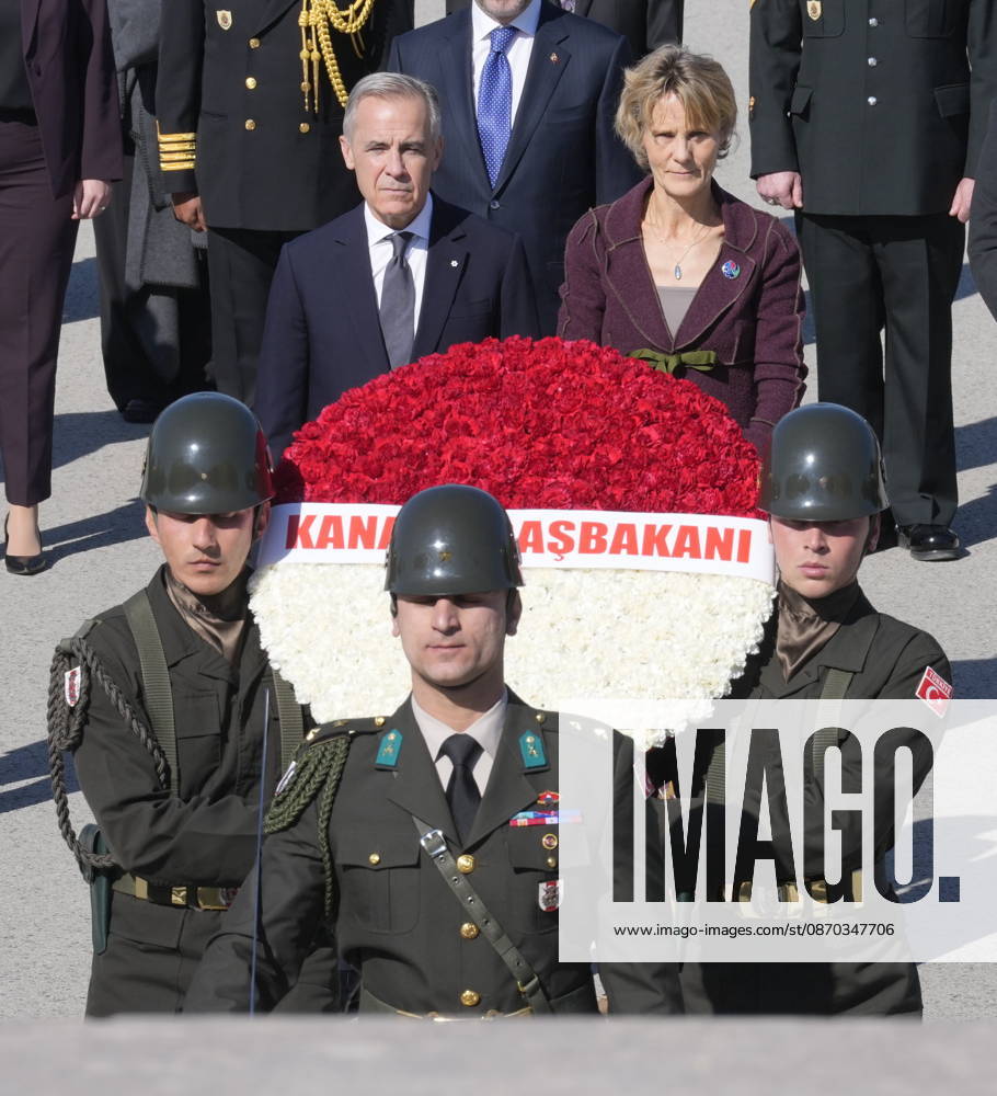 Prime Minister Mark Carney and Diana Gox Carney participate in a ceremony at the Anitkabir, the Mausoleum of Mustafa Kemal Ataturk in Ankara, Turkey, Thursday, Oct. 22, 2026. Ankara Turkey - ZUMAc35_ 20261022_zaf_c35_001