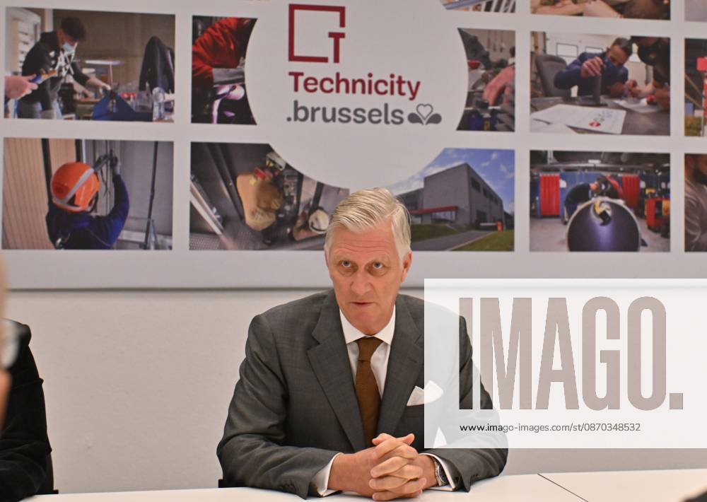 The King Visits Technicity Brussels ANDERLECHT, BELGIUM - OCTOBER 22 : King Philippe visits Technicity.brussels, the training and employment hub for the technology industry, in Anderlecht. Technicity.brussels was established through a public-private partnership and is aimed at job seekers, employees seeking retraining or further education, and students and teachers from secondary schools and colleges. The organization offers hands-on technical training and actively assists participants in finding a job. Companies can turn to it for continuing education for their staff or to rent modern technical infrastructure. During his visit, the King toured four training workshopselevator technology; HVAC and refrigeration technology; welding; and ele