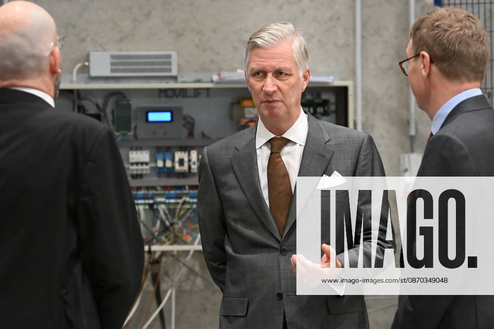 The King Visits Technicity Brussels ANDERLECHT, BELGIUM - OCTOBER 22 : King Philippe visits Technicity.brussels, the training and employment hub for the technology industry, in Anderlecht. Technicity.brussels was established through a public-private partnership and is aimed at job seekers, employees seeking retraining or further education, and students and teachers from secondary schools and colleges. The organization offers hands-on technical training and actively assists participants in finding a job. Companies can turn to it for continuing education for their staff or to rent modern technical infrastructure. During his visit, the King toured four training workshopselevator technology; HVAC and refrigeration technology; welding; and ele