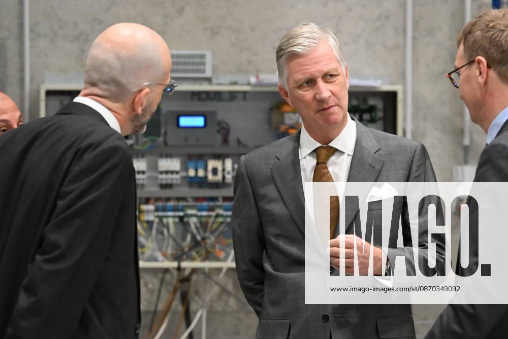 The King Visits Technicity Brussels ANDERLECHT, BELGIUM - OCTOBER 22 : King Philippe visits Technicity.brussels, the training and employment hub for the technology industry, in Anderlecht. Technicity.brussels was established through a public-private partnership and is aimed at job seekers, employees seeking retraining or further education, and students and teachers from secondary schools and colleges. The organization offers hands-on technical training and actively assists participants in finding a job. Companies can turn to it for continuing education for their staff or to rent modern technical infrastructure. During his visit, the King toured four training workshopselevator technology; HVAC and refrigeration technology; welding; and ele