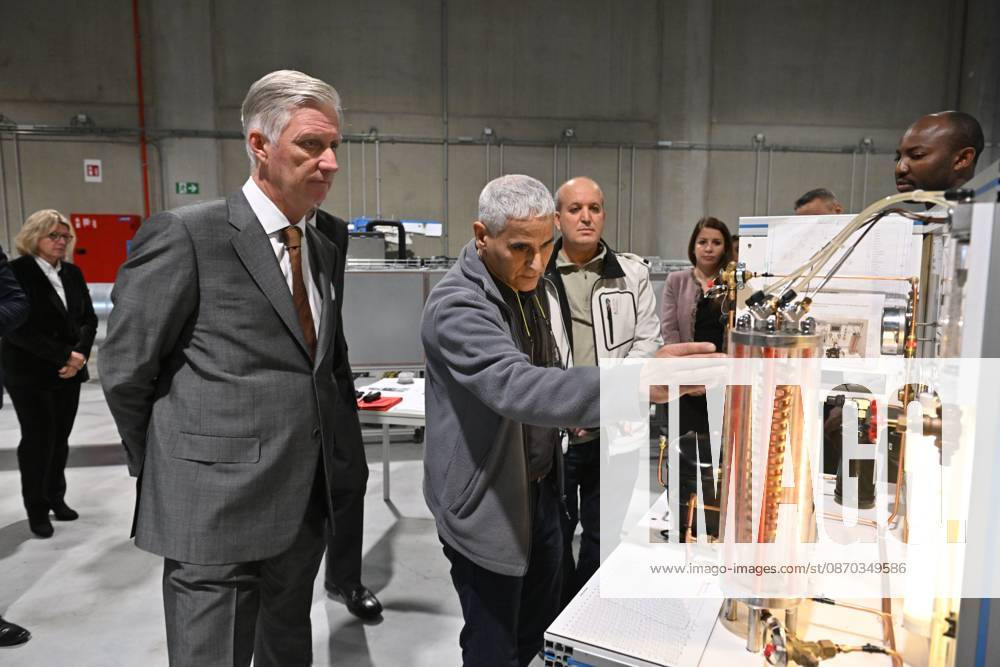The King Visits Technicity Brussels ANDERLECHT, BELGIUM - OCTOBER 22 : King Philippe visits Technicity.brussels, the training and employment hub for the technology industry, in Anderlecht. Technicity.brussels was established through a public-private partnership and is aimed at job seekers, employees seeking retraining or further education, and students and teachers from secondary schools and colleges. The organization offers hands-on technical training and actively assists participants in finding a job. Companies can turn to it for continuing education for their staff or to rent modern technical infrastructure. During his visit, the King toured four training workshopselevator technology; HVAC and refrigeration technology; welding; and ele