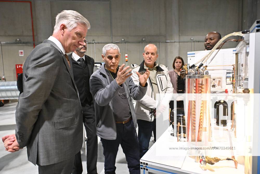 The King Visits Technicity Brussels ANDERLECHT, BELGIUM - OCTOBER 22 : King Philippe visits Technicity.brussels, the training and employment hub for the technology industry, in Anderlecht. Technicity.brussels was established through a public-private partnership and is aimed at job seekers, employees seeking retraining or further education, and students and teachers from secondary schools and colleges. The organization offers hands-on technical training and actively assists participants in finding a job. Companies can turn to it for continuing education for their staff or to rent modern technical infrastructure. During his visit, the King toured four training workshopselevator technology; HVAC and refrigeration technology; welding; and ele