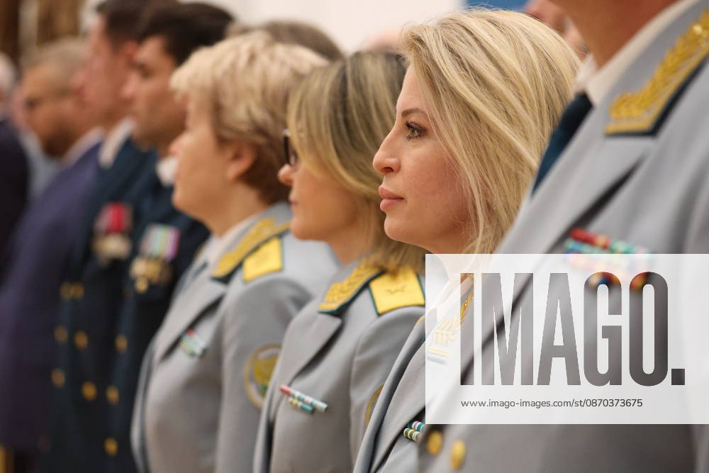 RUSSIA, MOSCOW - OCTOBER 22, 2026: Senior officers of the Federal Customs Service of Russia attend a ceremony at the Kremlin in which the head of the Federal Customs Service of Russia, Pikalev, (not pictured) was presented the agency s banner by Russia s President Putin (not pictured). Approved by a presidential decree in 2019, the banner has not yet been presented to the agency s top official Moscow Russia - ZUMAt113 20261022_zaa_t113_409