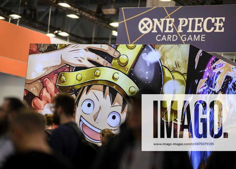 Luffy from One Piece, visitors in the exhibition halls, Hall 5: Collectible Card Games, on October 22, 2026, at the SPIEL Essen trade show, October 22–25, 2026, in Essen, Germany, at the Grugahalle