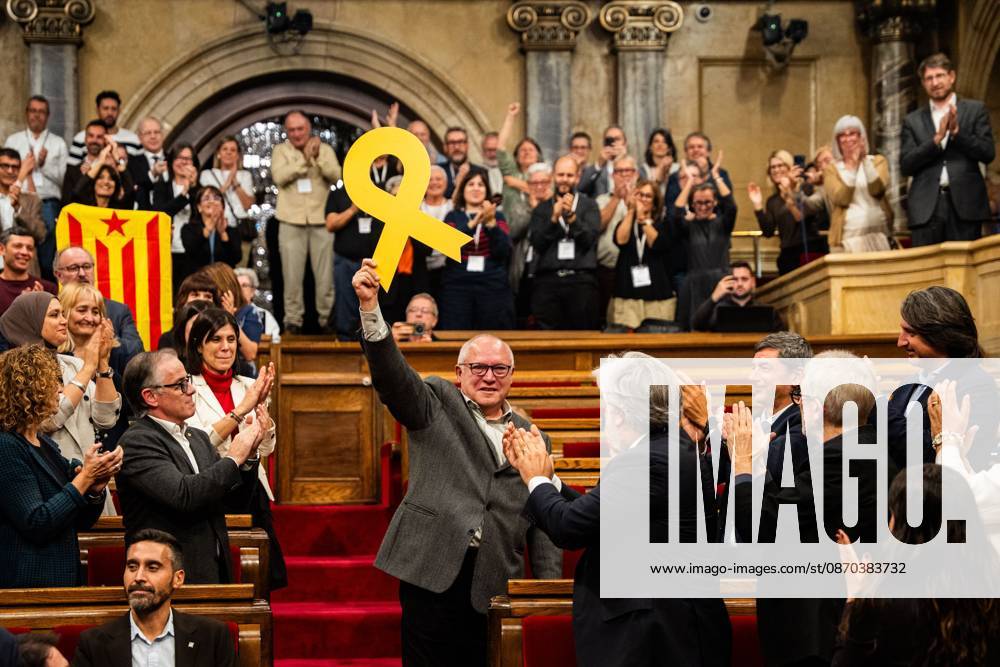 Former Catalan Minister Lluis Puig Speaks at Parliament After Return BARCELONA, SPAIN - OCTOBER 22, 2026. Former Catalan Culture Minister and Junts per Catalunya MP Lluis Puig addresses the regional chamber at the Parliament of Catalonia. Puig spoke during a parliamentary session following his return to Catalonia after nine years in exile in Belgium, where he fled in late 2017 in the wake of the unconstitutional independence. Barcelona Spain