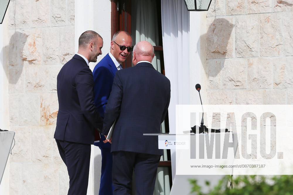 Sveti Stefan, Montenegro, October 22, 2026—The Chancellor’s trip abroad for the Berlin Process Summit; press conference with Montenegro’s Prime Minister Milojko Spajic, German Chancellor Friedrich Merz (CDU), and Austrian Chancellor Christian Stocker